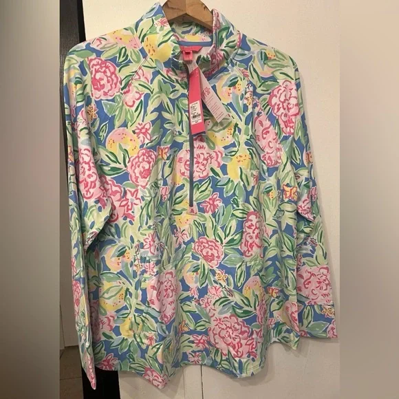 Lily Pulitzer Women’s skipper pop over Grove Garden 1/2 Zip NWT XXL - Picture 2 of 13